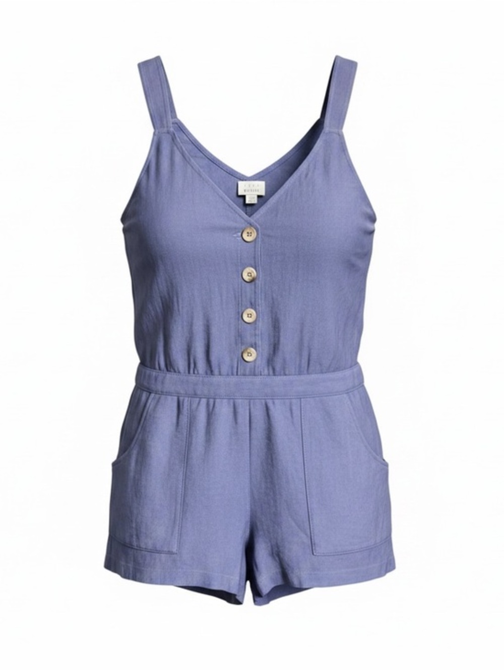 Lost + Wander Sail Away Romper XS Blue Button Front NWT